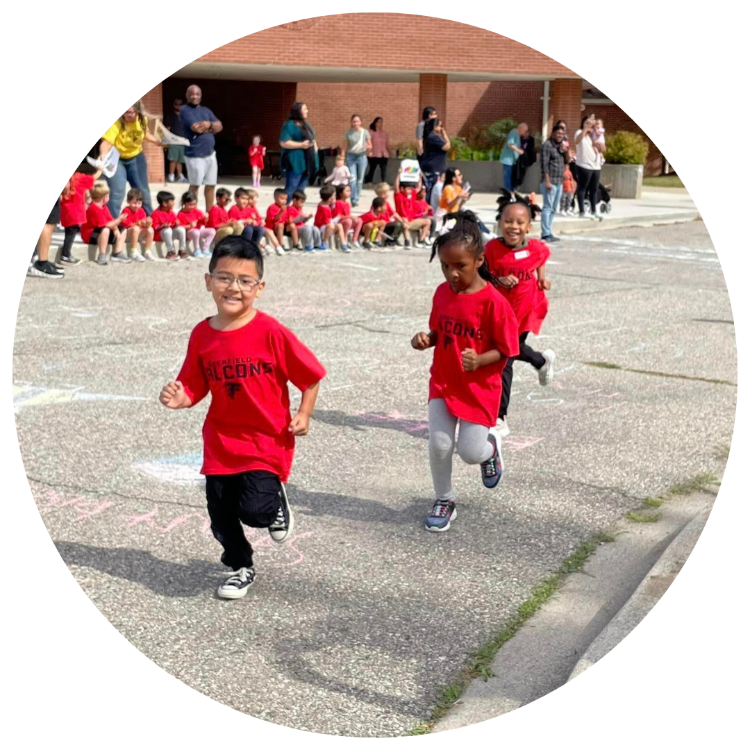 Students running